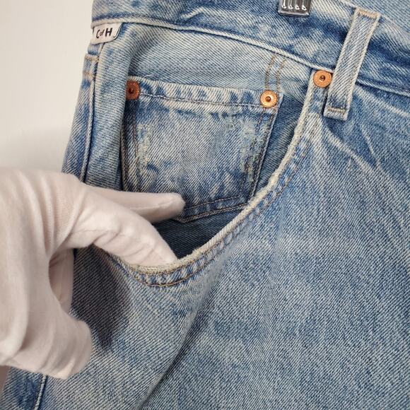 Citizens of Humanity Ayla Baggy Wide Leg Cuffed Crop Jeans Gemini Blue Size 34 - Picture 8 of 13